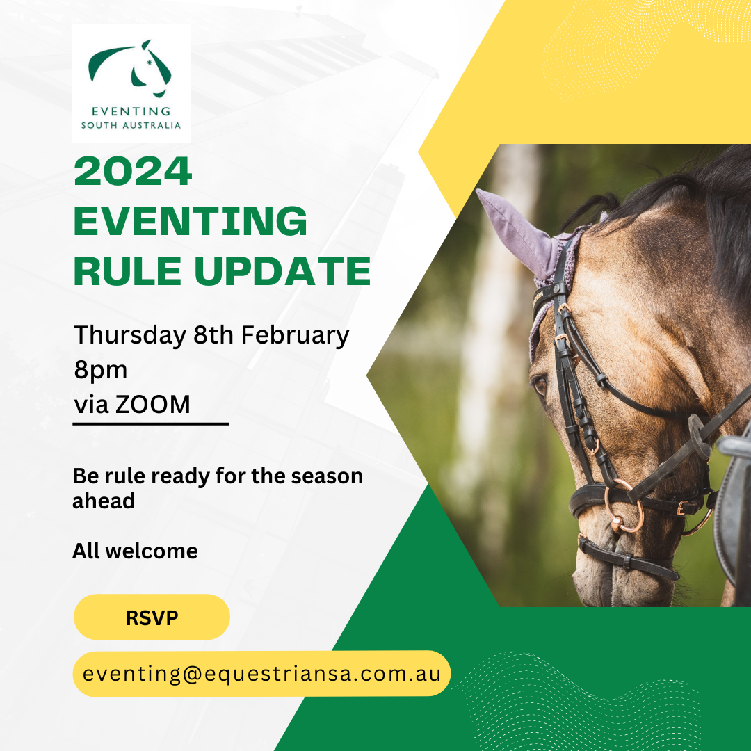 2024 Eventing Rule Update Zoom Equestrian South Australia